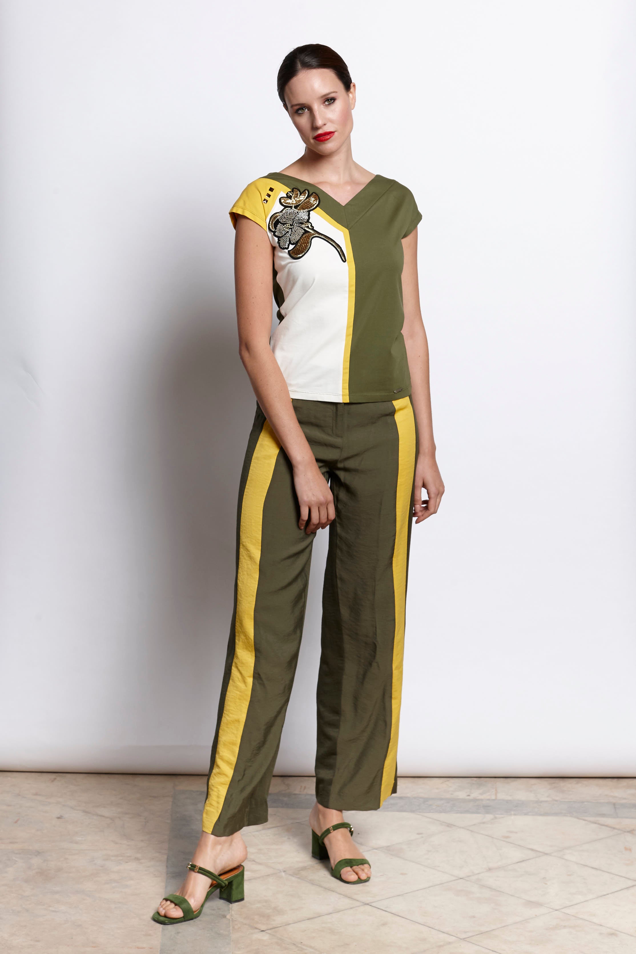 PANTALON BICOLOR Kaki