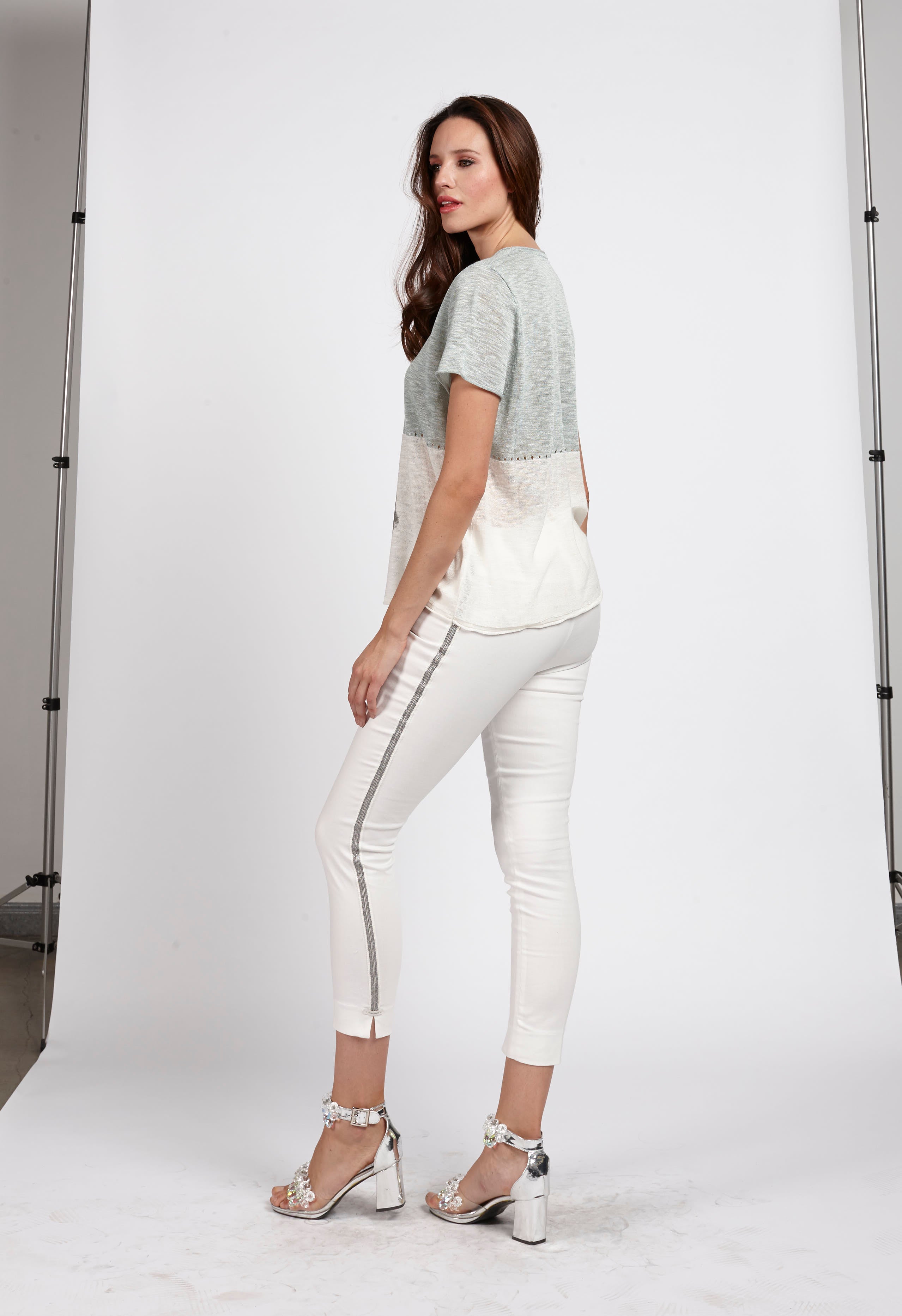 PANTALON CINTA BRILLO Crudo