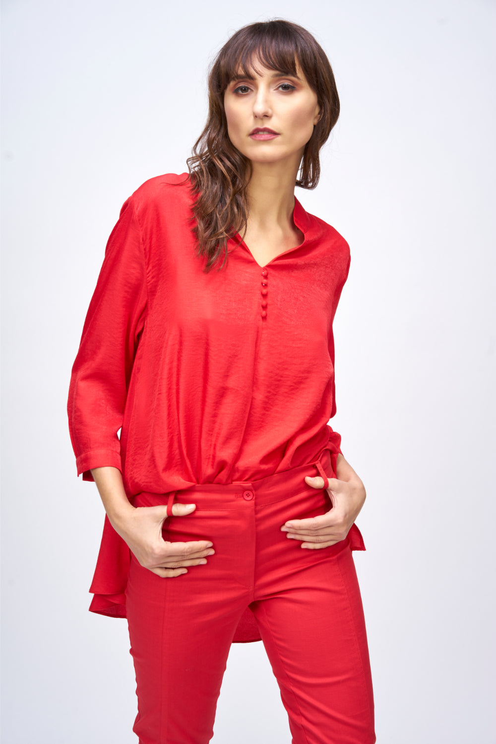 PANTALON PITILL CORTES Rojo