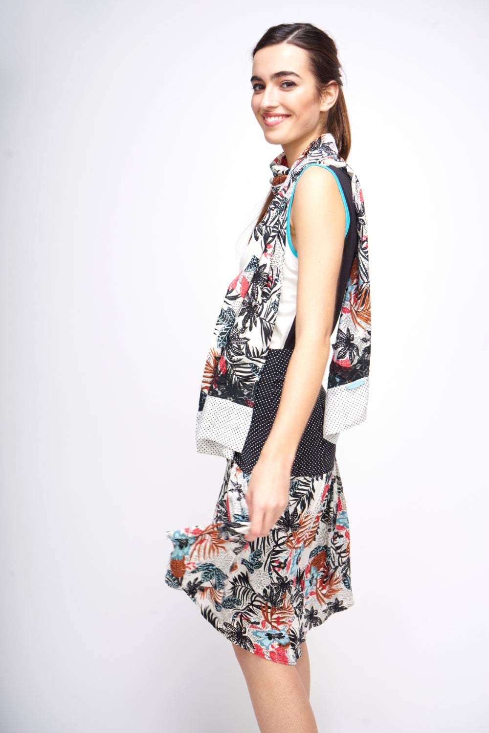 FALDA WHITE and PRINT Multicolor