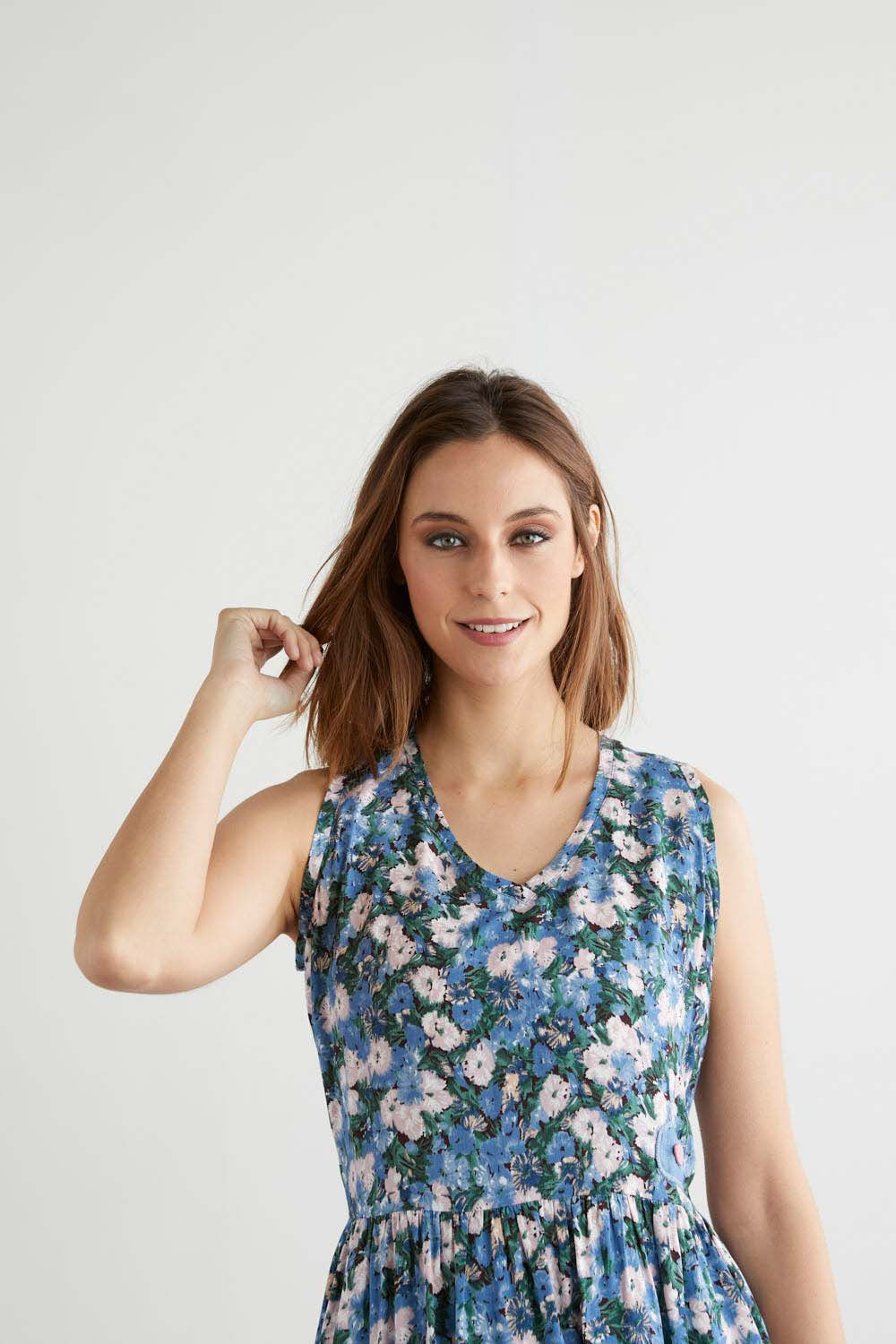 BLUSA CHLOE PRINT Azul