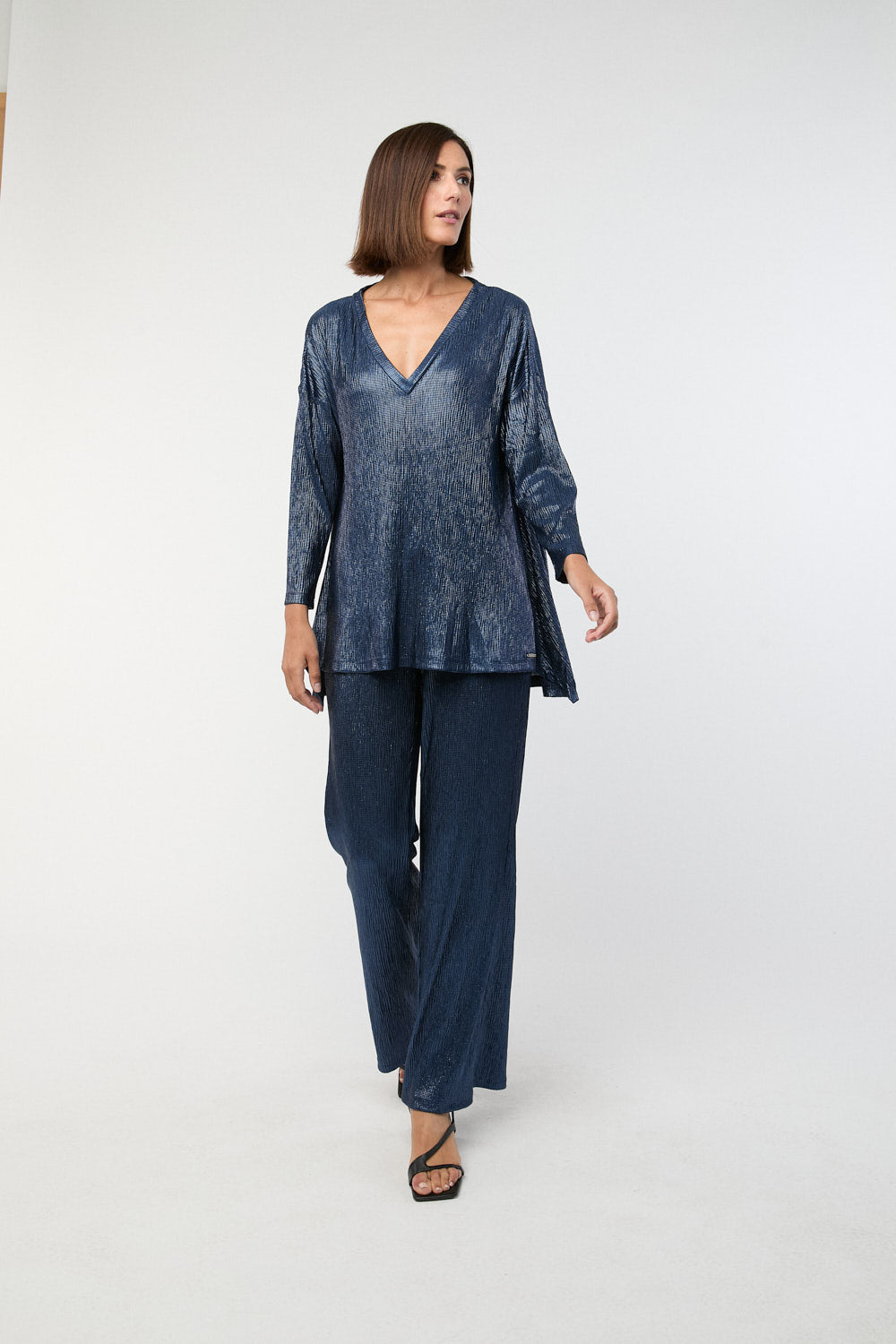 Pantalon Lurex Marino