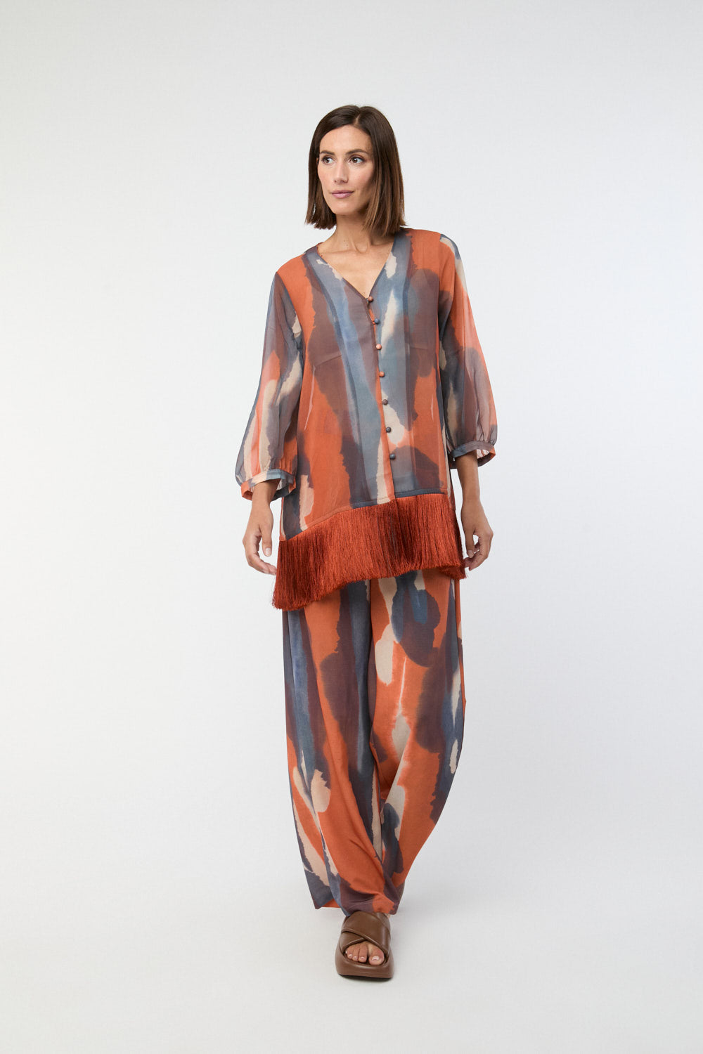 Bluson Flor Patricia Naranja