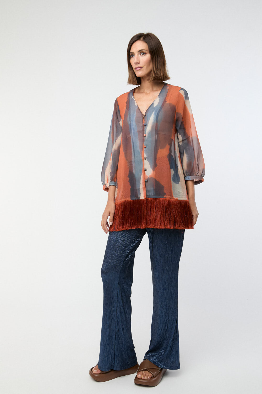 Bluson Flor Patricia Naranja
