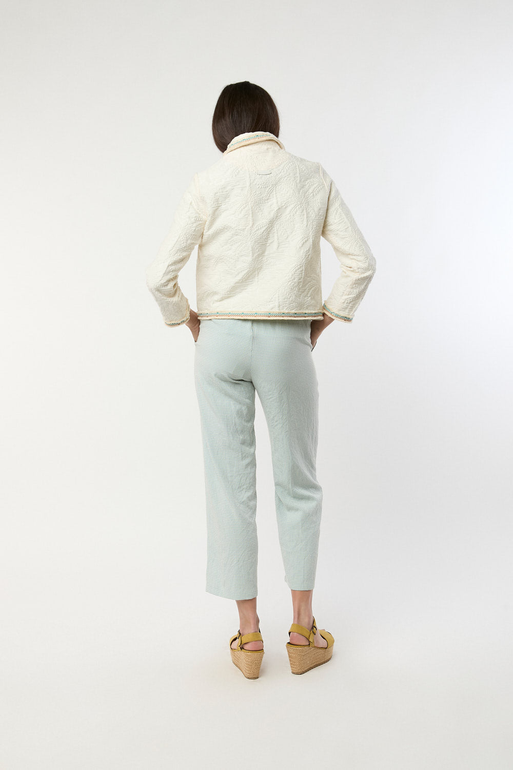 Chaqueta Bordada Lima Crudo