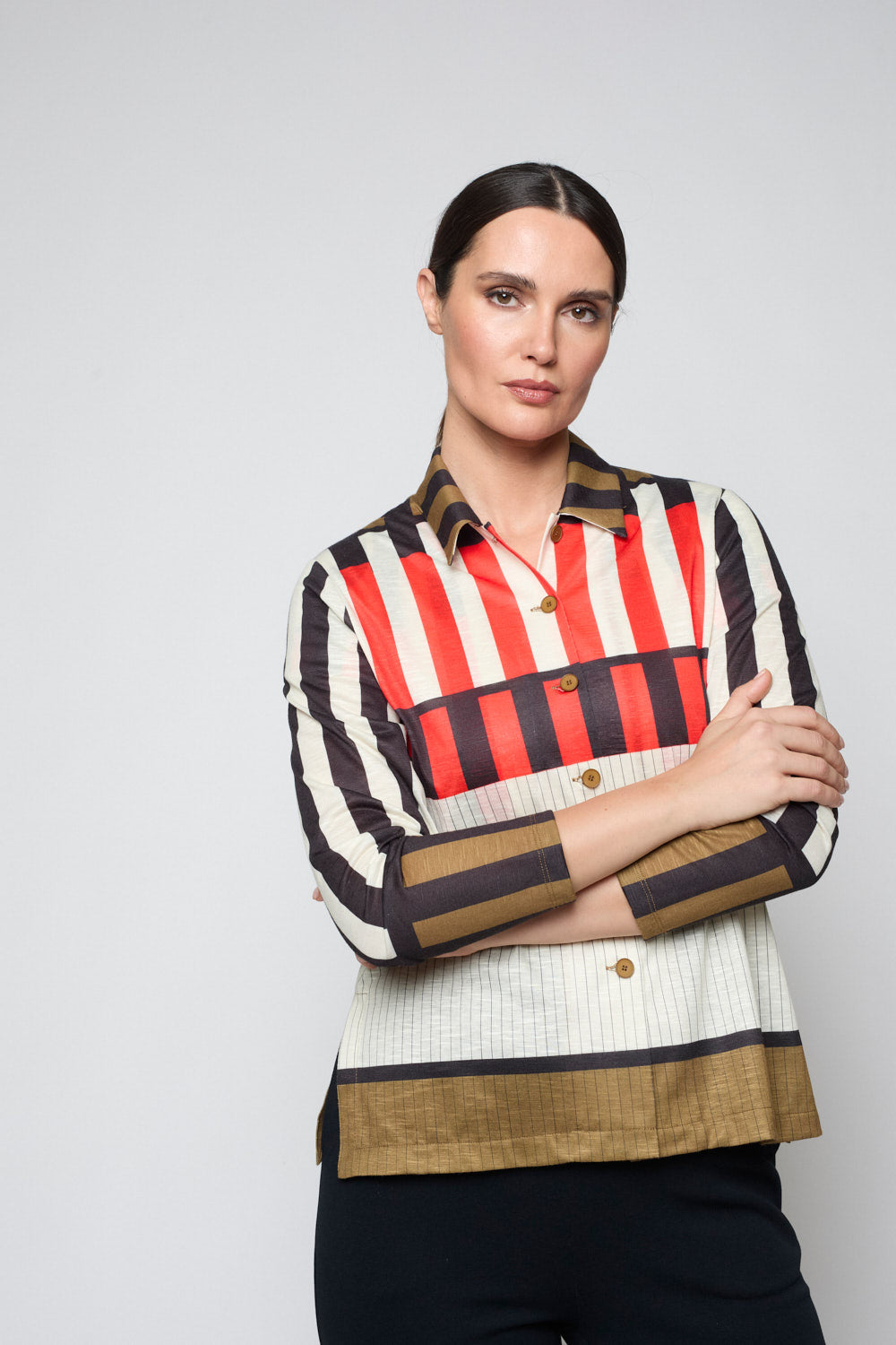 Chaqueta Mosaico Print Beige