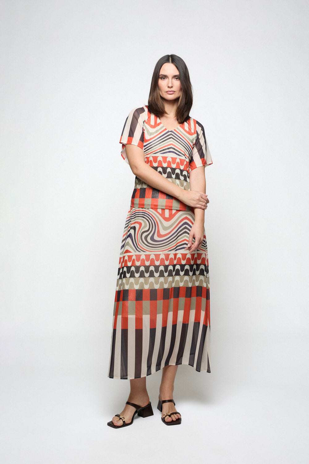 Falda Mosaico Print Camel