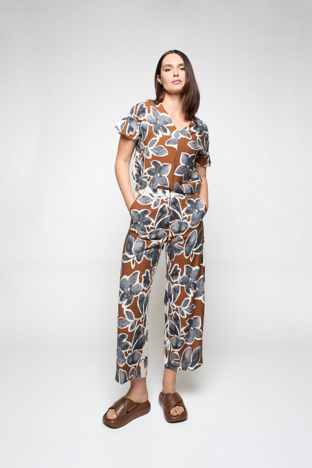 Pantalón Atena Flores Bicolor