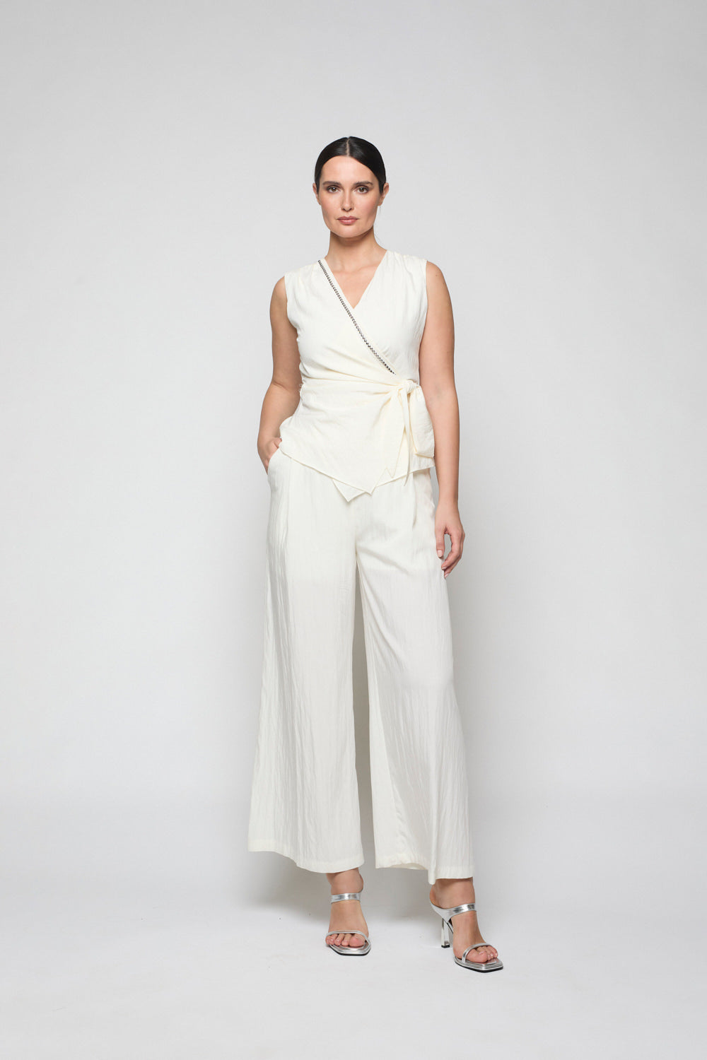 Pantalón Ancho Dalia Hueso