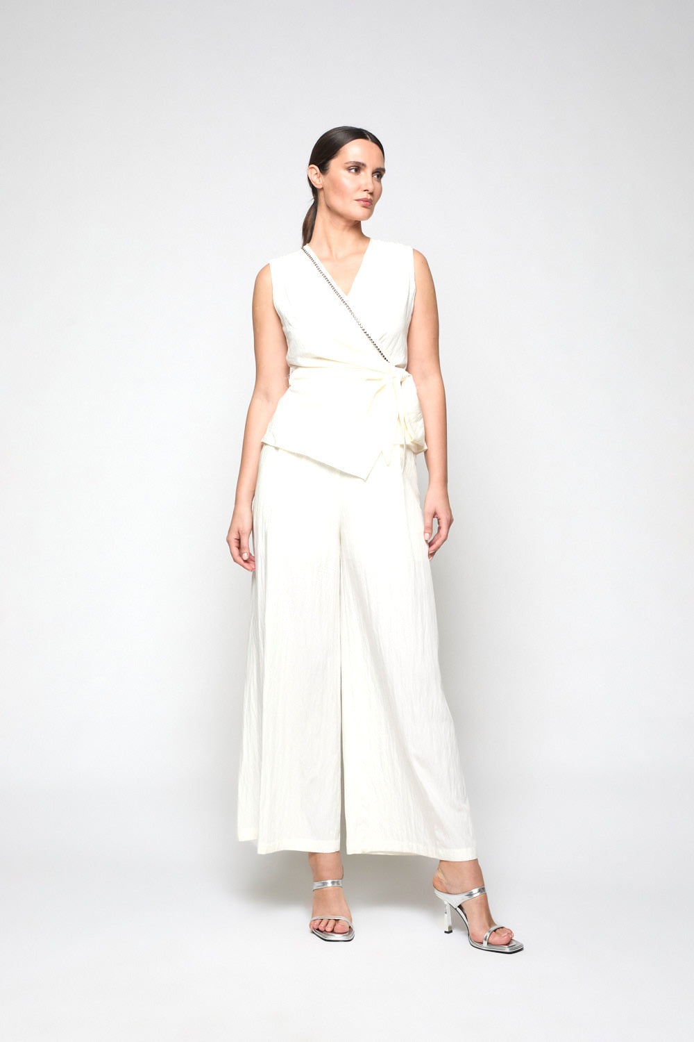Pantalón Ancho Dalia Hueso