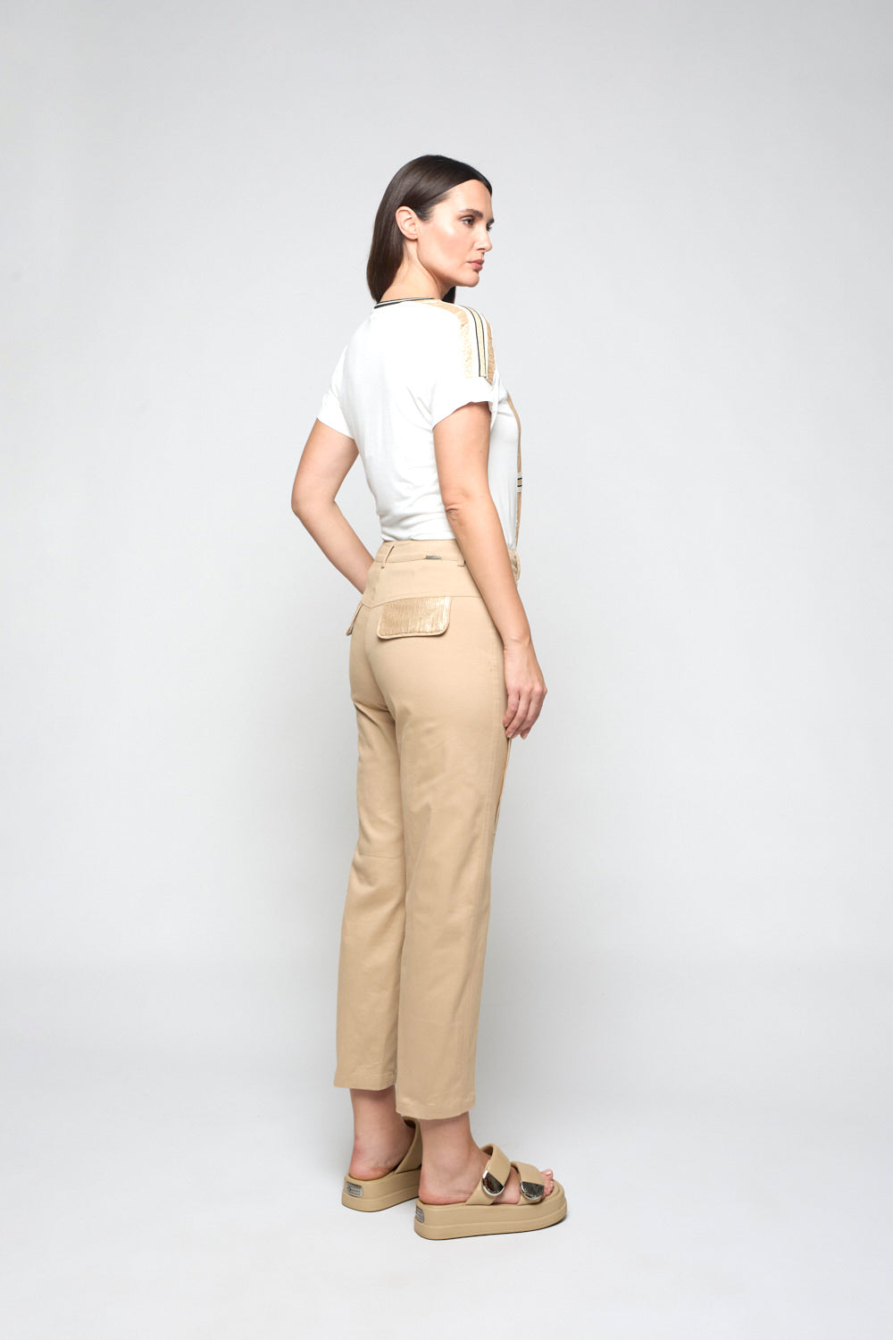 Camiseta Lentejuelas Ekilore Camel