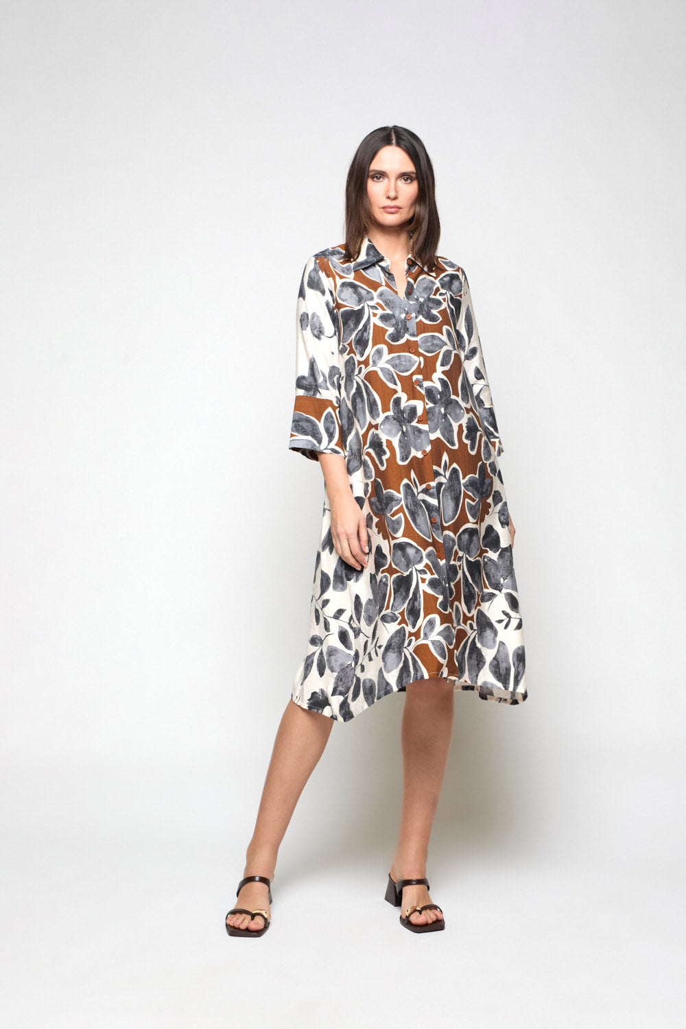 Vestido Atena Flores Bicolor