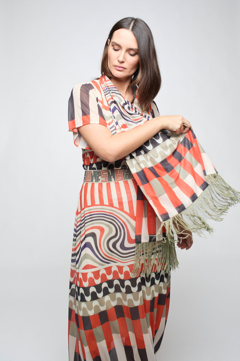 Echarpe Muscaris Print Camel