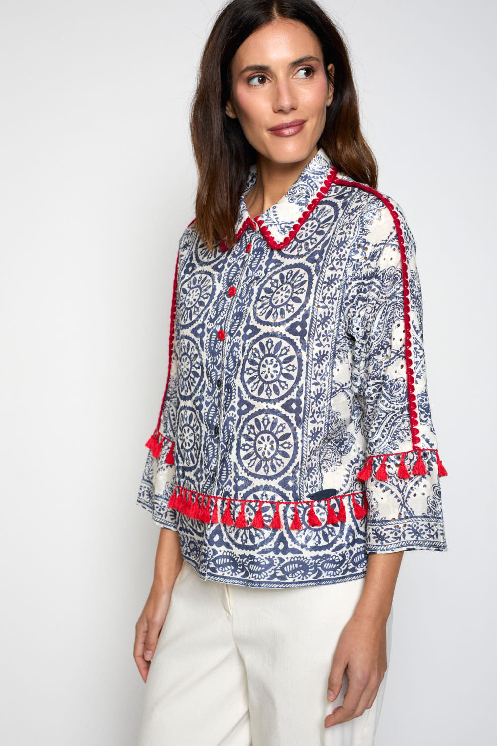 Chaqueta Aurora borlones Marino