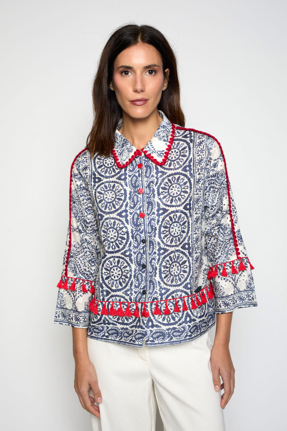 Chaqueta Aurora borlones Marino