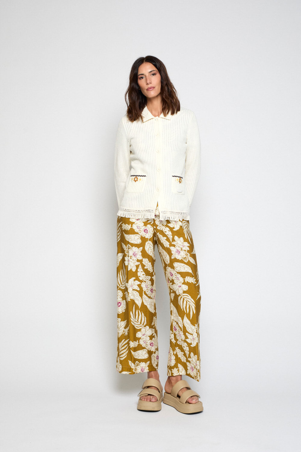 Chaqueta Punto Panal Crudo