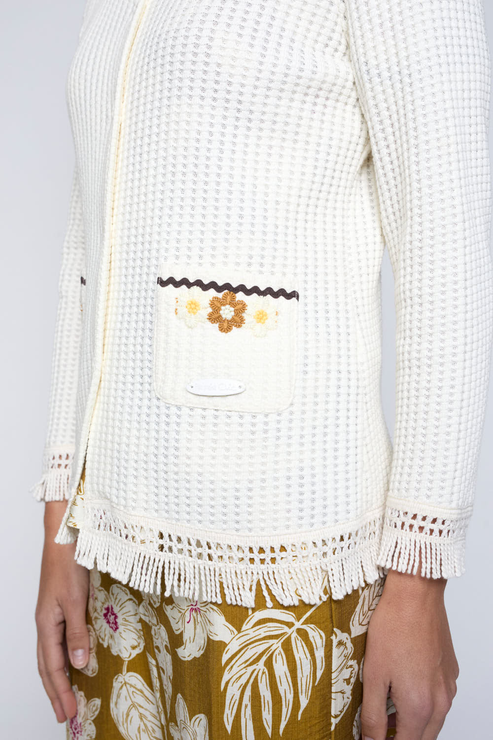 Chaqueta Punto Panal Crudo