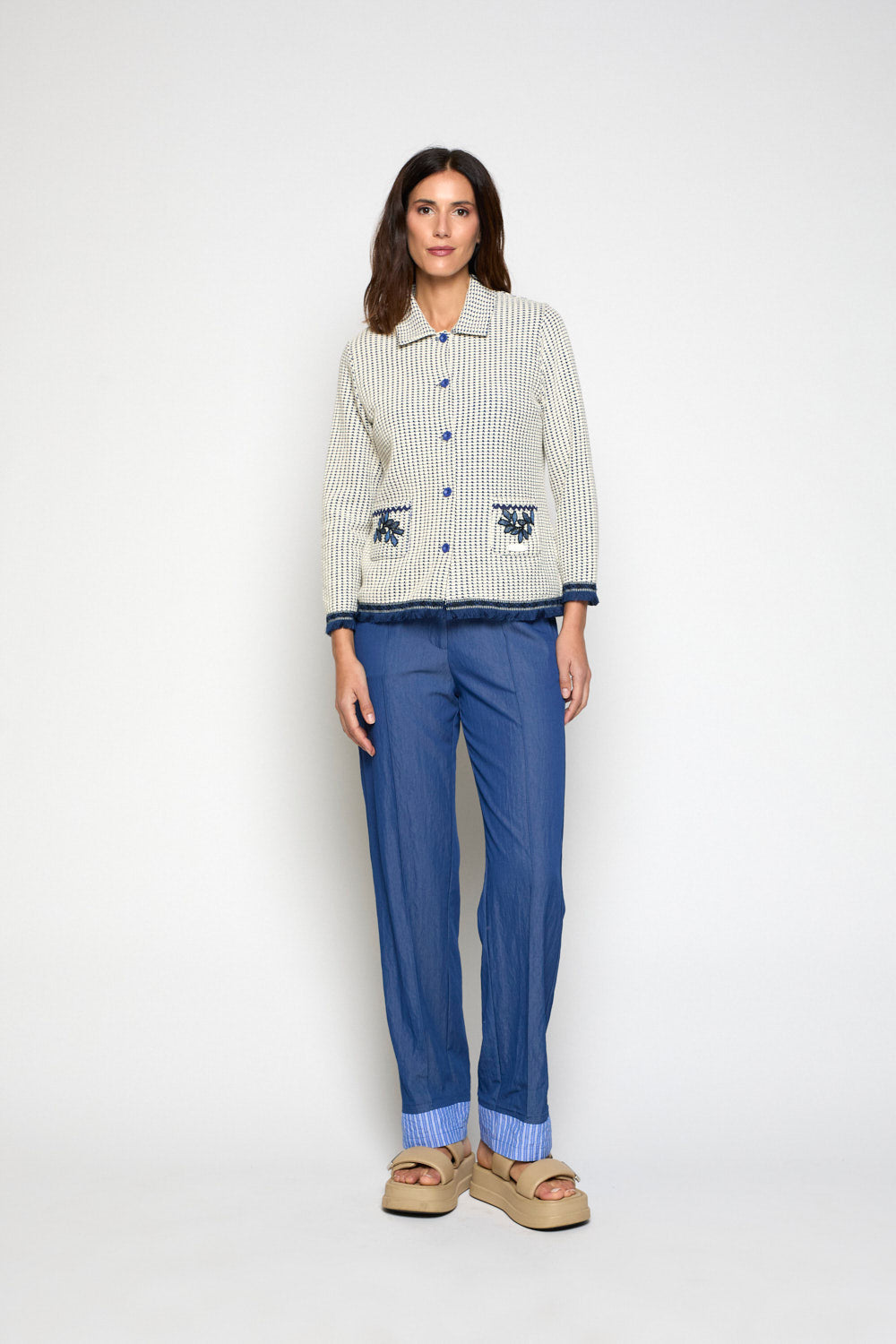 Chaqueta Punto Panal Azul