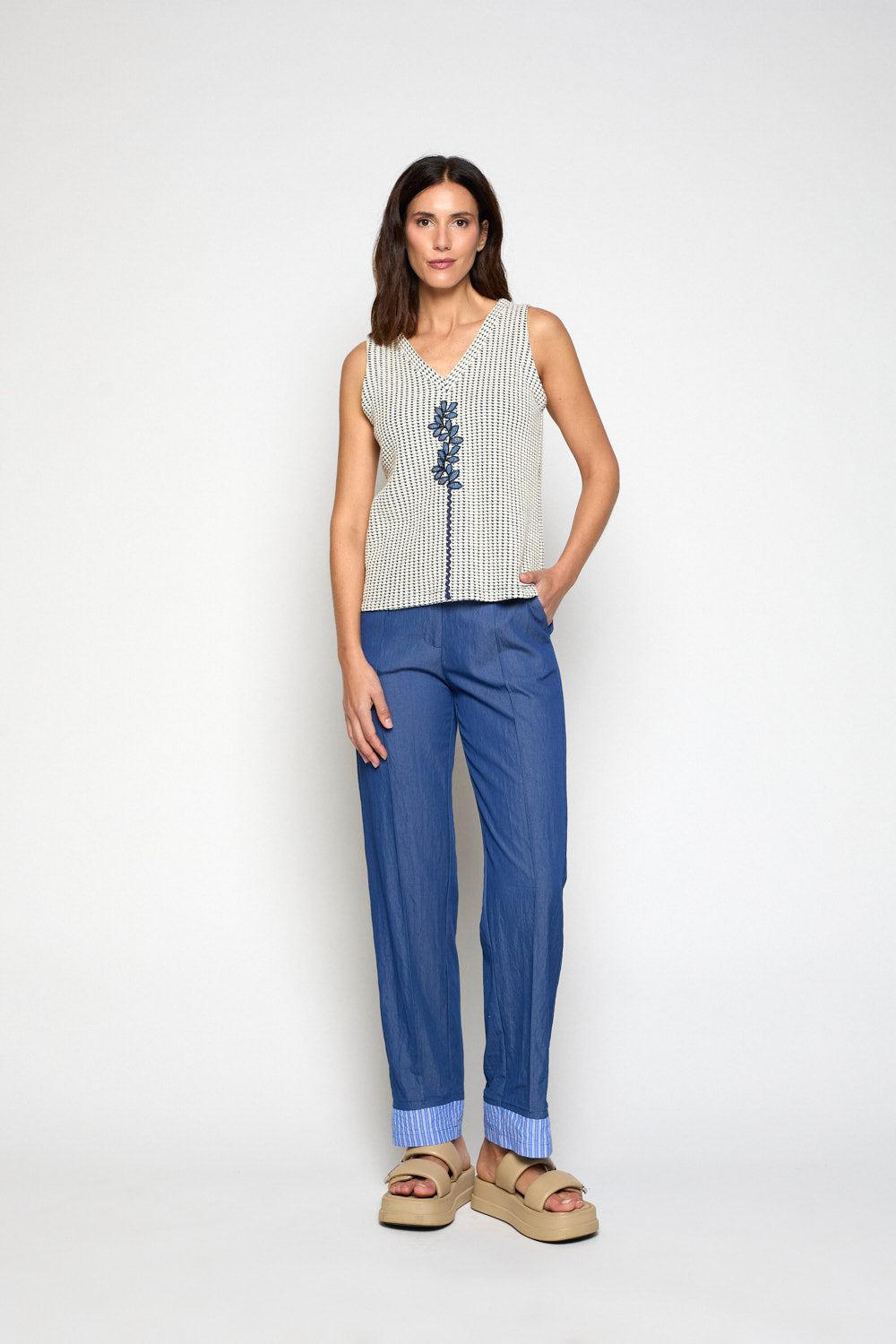 Camiseta punto panal Azul