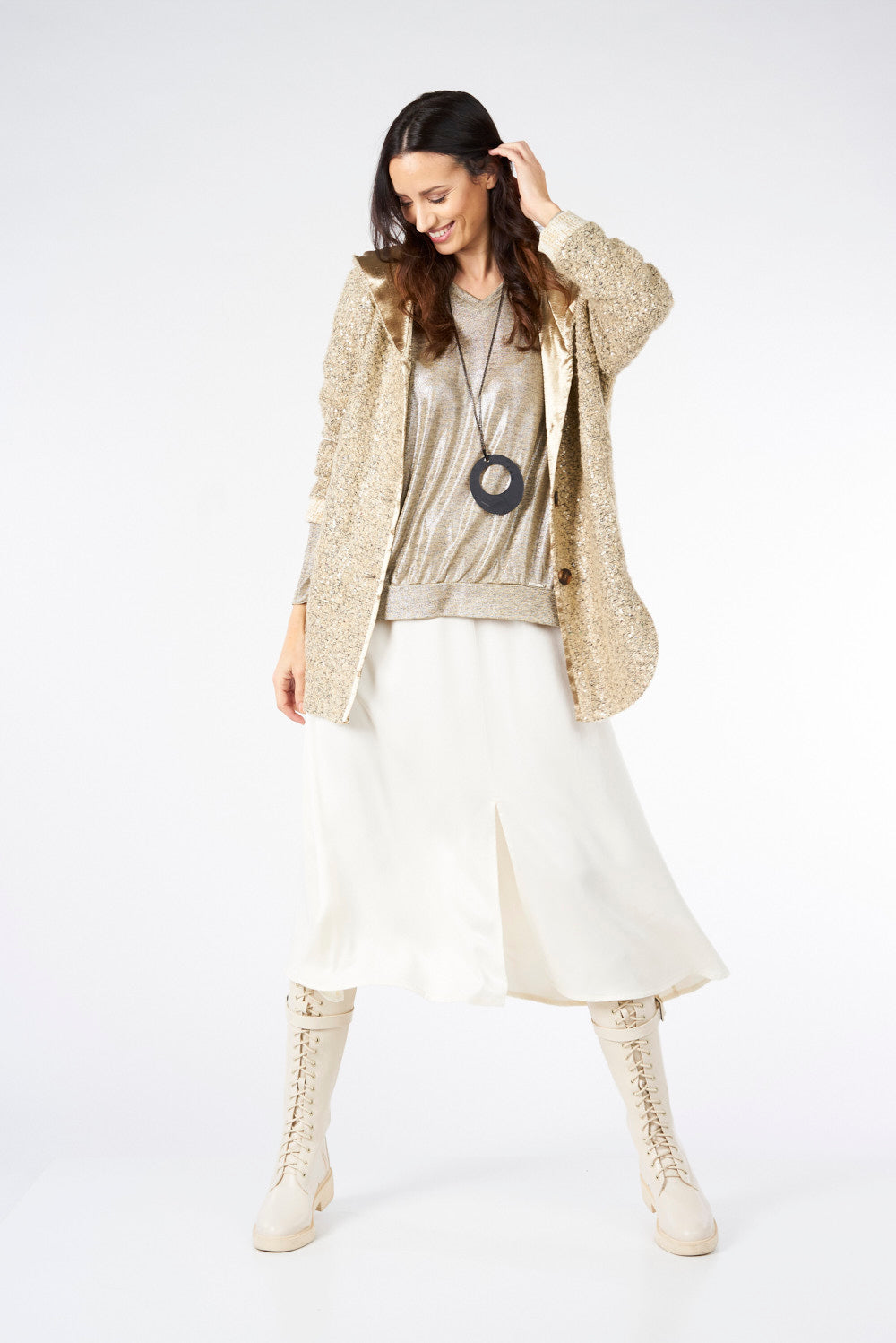 FALDA ABERTURA Beige
