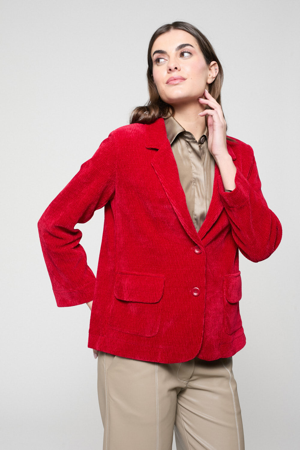 Chaqueta Terciopelo Lucía Rojo