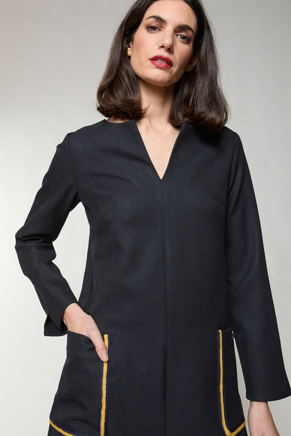 Vestido Detalles Marino