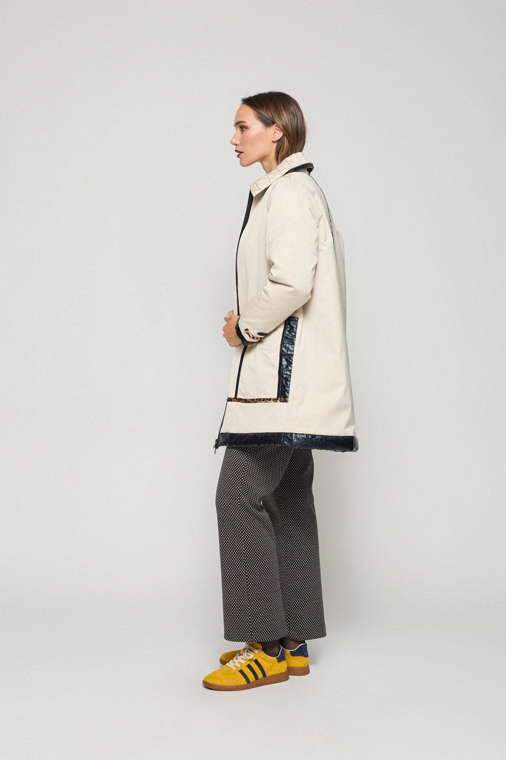 Gabardina Bicolor Nora Beige