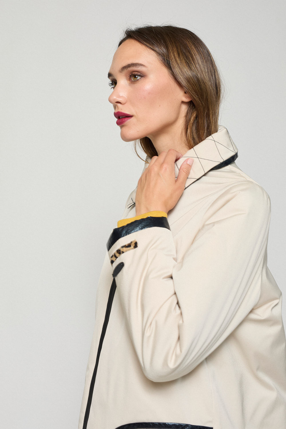 Gabardina Bicolor Nora Beige