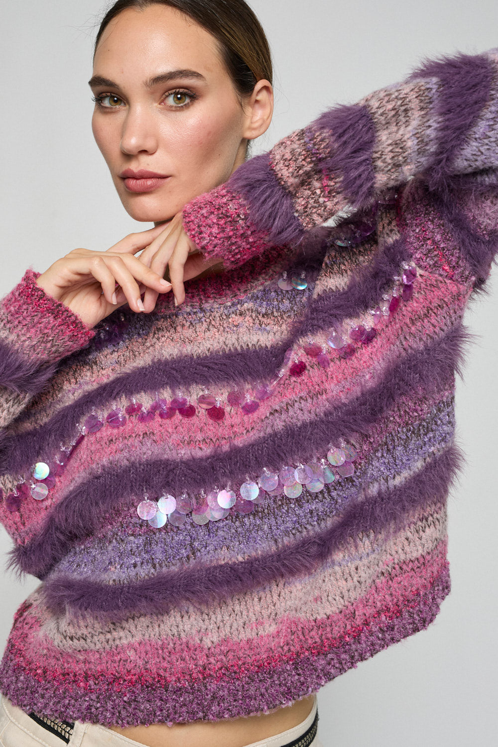 Jersey Paillettes Azul