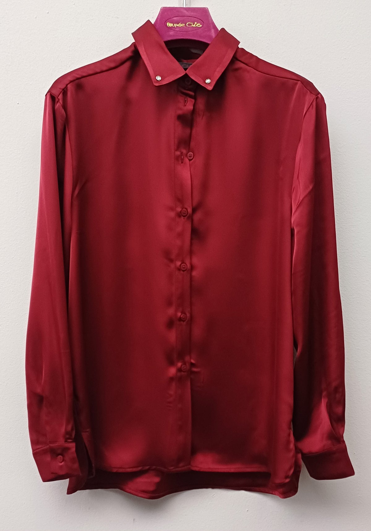 Camisa Camisera Raso Granate