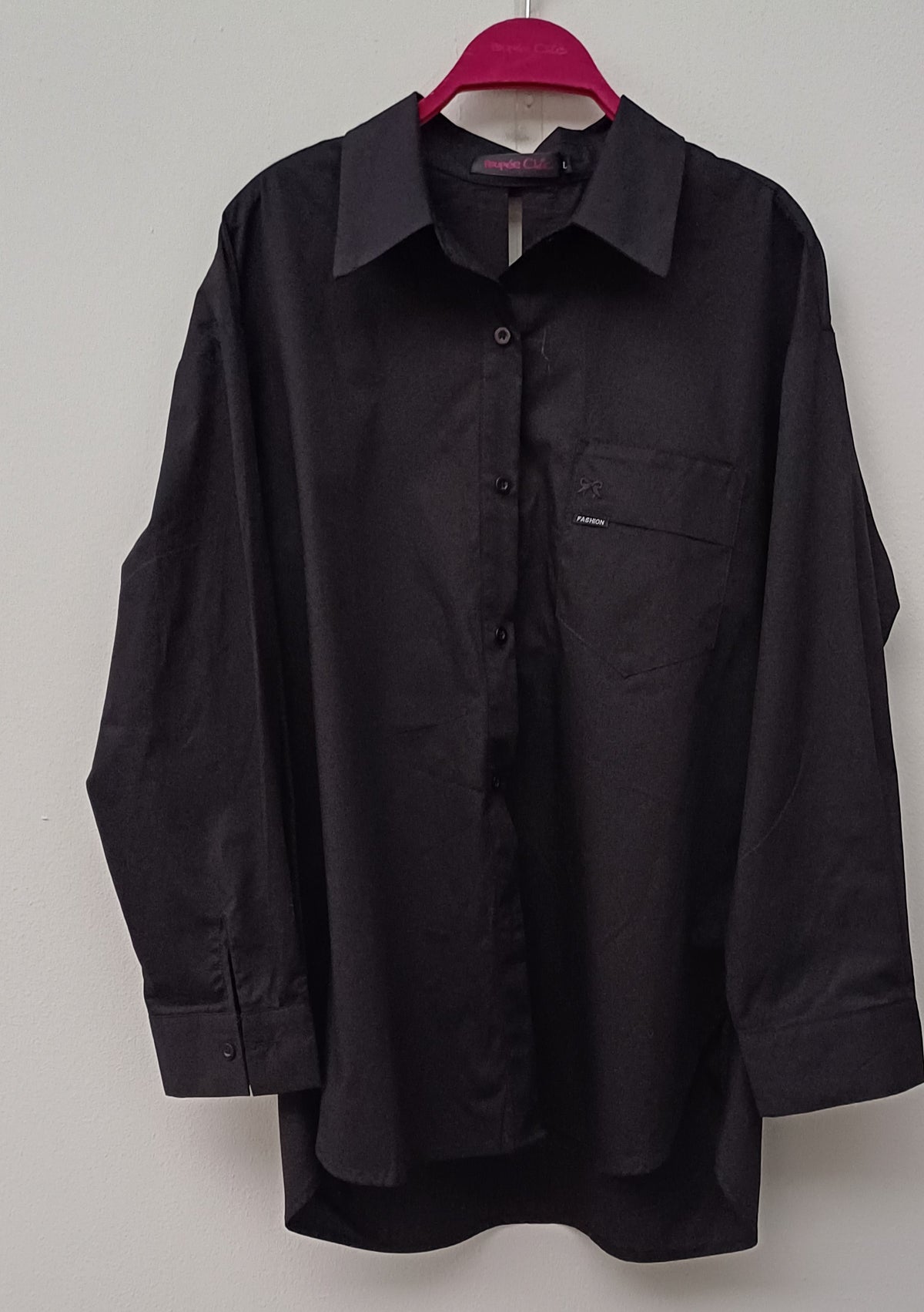 Camisa Abertura Lazo Negro