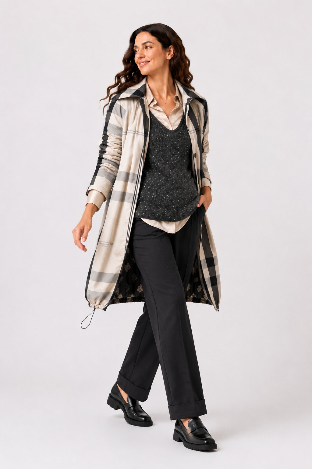 Gabardina REVERSIBLE Cuadros Zoe Bicolor