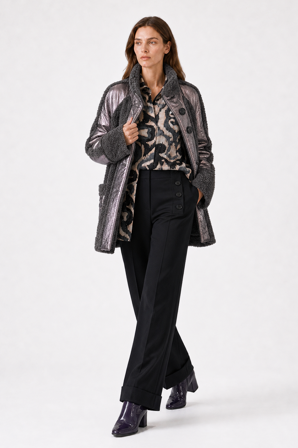 Chaquetón Charol Fabiola Gris