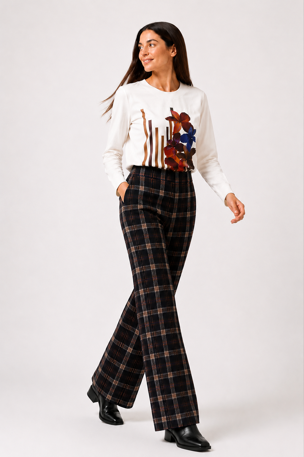 Pantalón Cuadros Griselda Tricolor