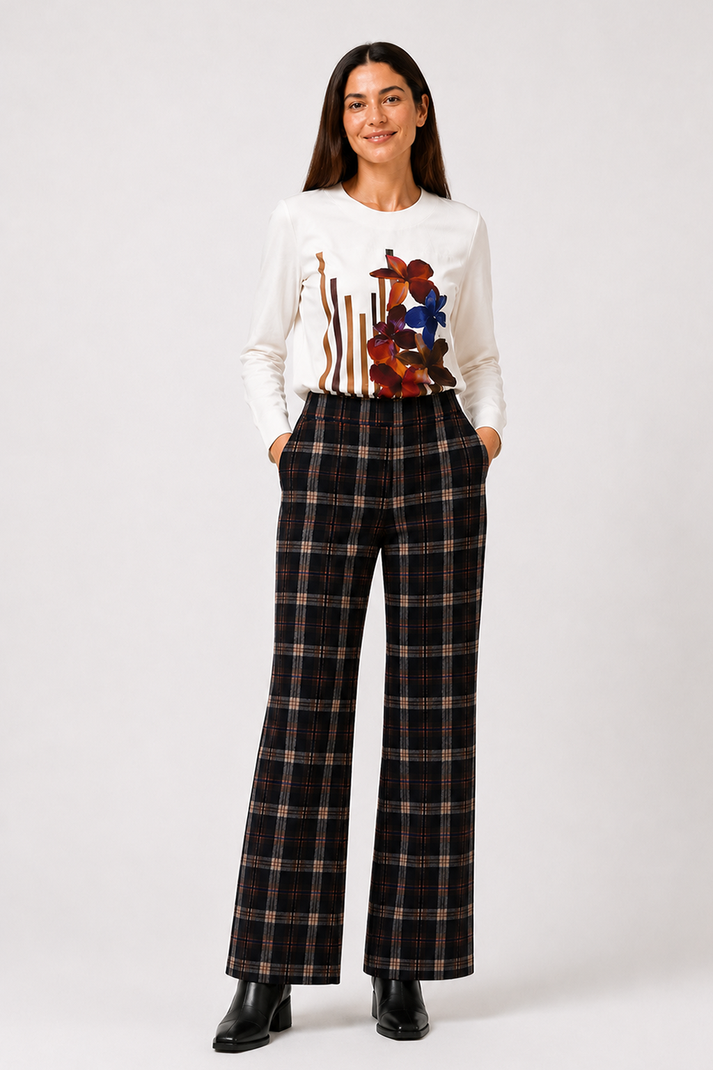 Pantalón Cuadros Griselda Tricolor