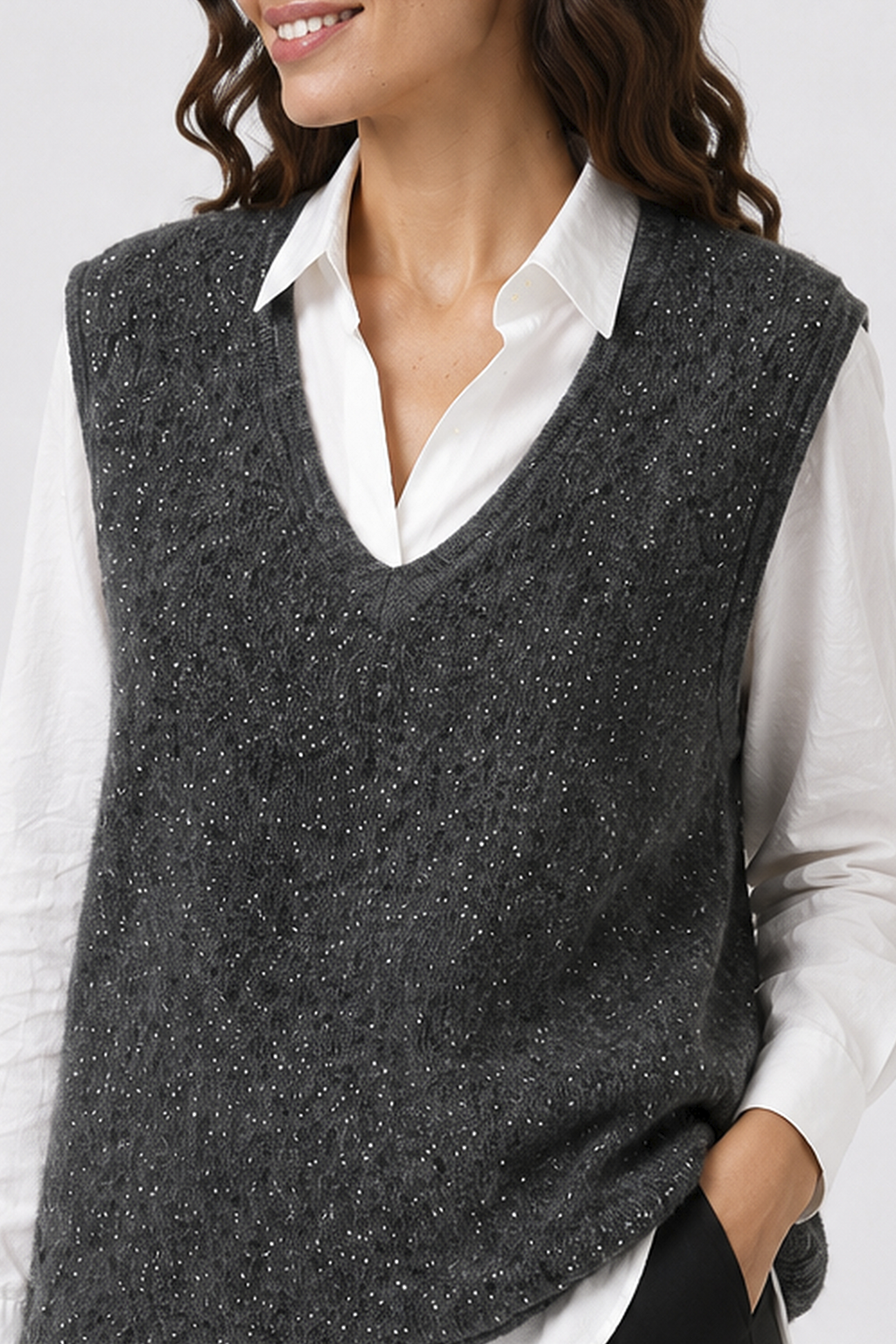 Chaleco Brillo Gris