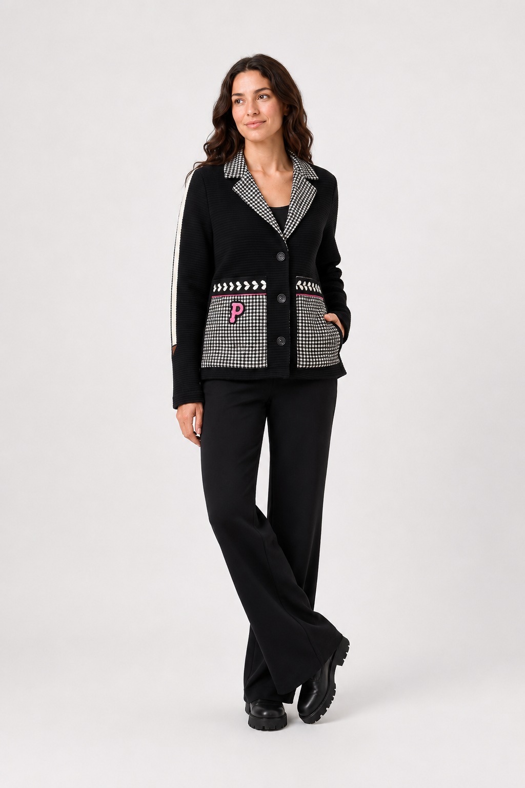 Chaqueta Combinada Casandra Negro