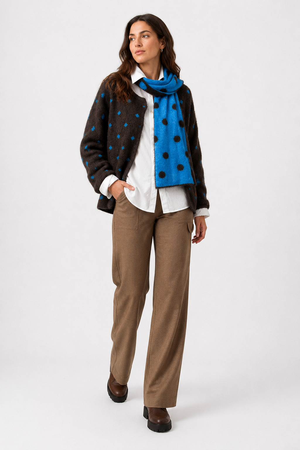 Chaqueta Punto Lunar Azul