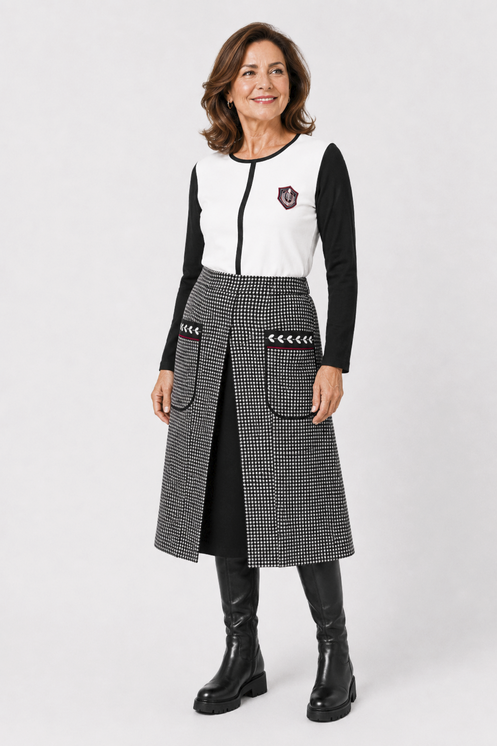 Falda Detalles Casandra Negro