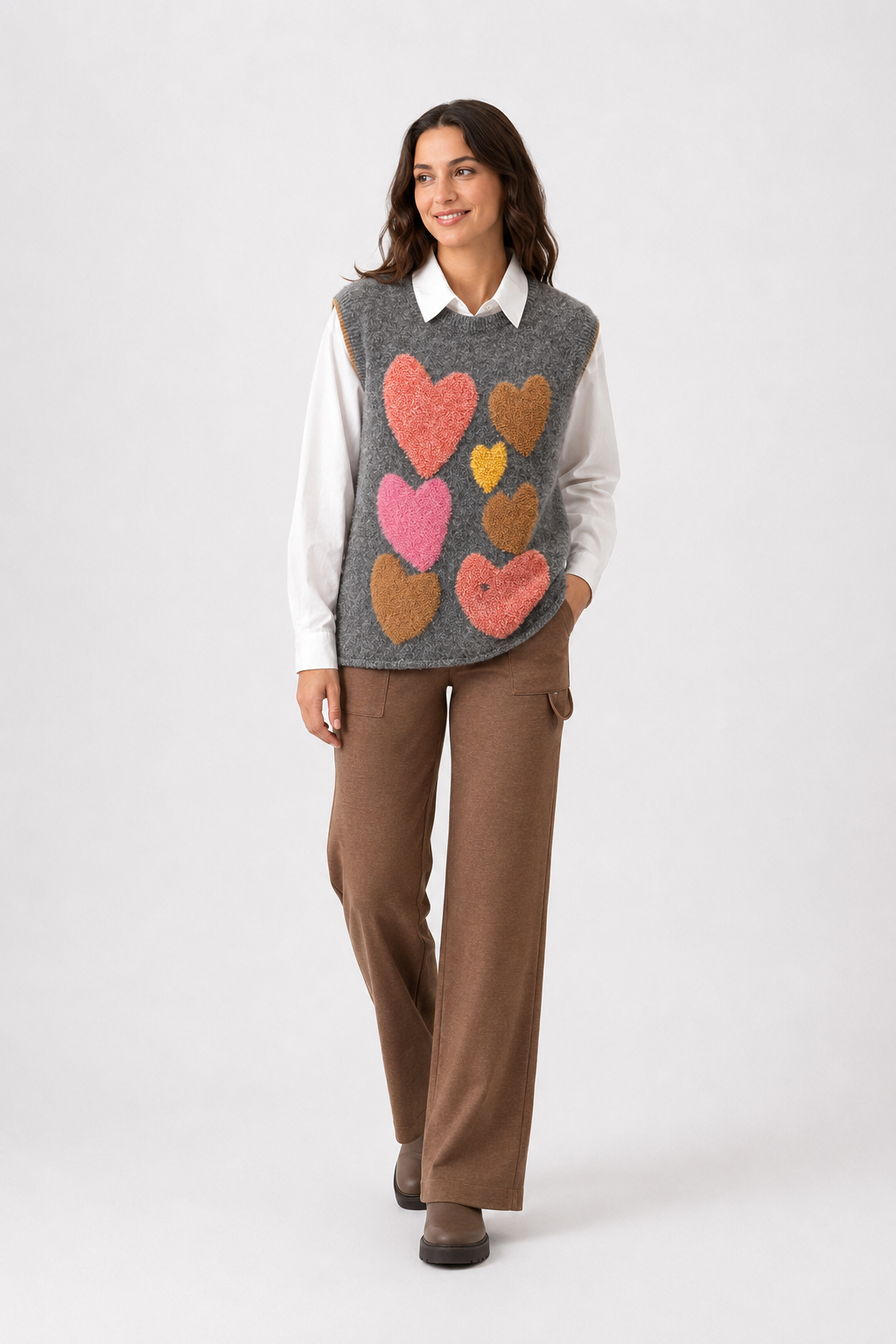 Chaleco Corazones Gris