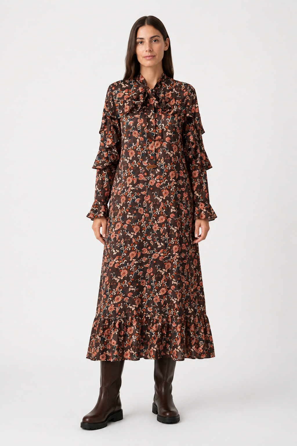 Vestido Lazo Fedra Kaki