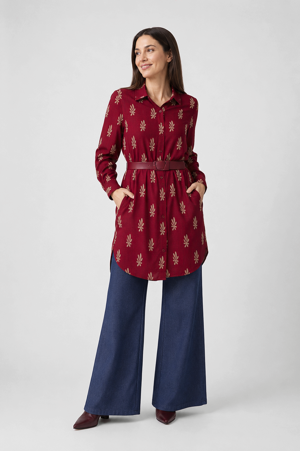 Vestido Camisero Hermione Granate