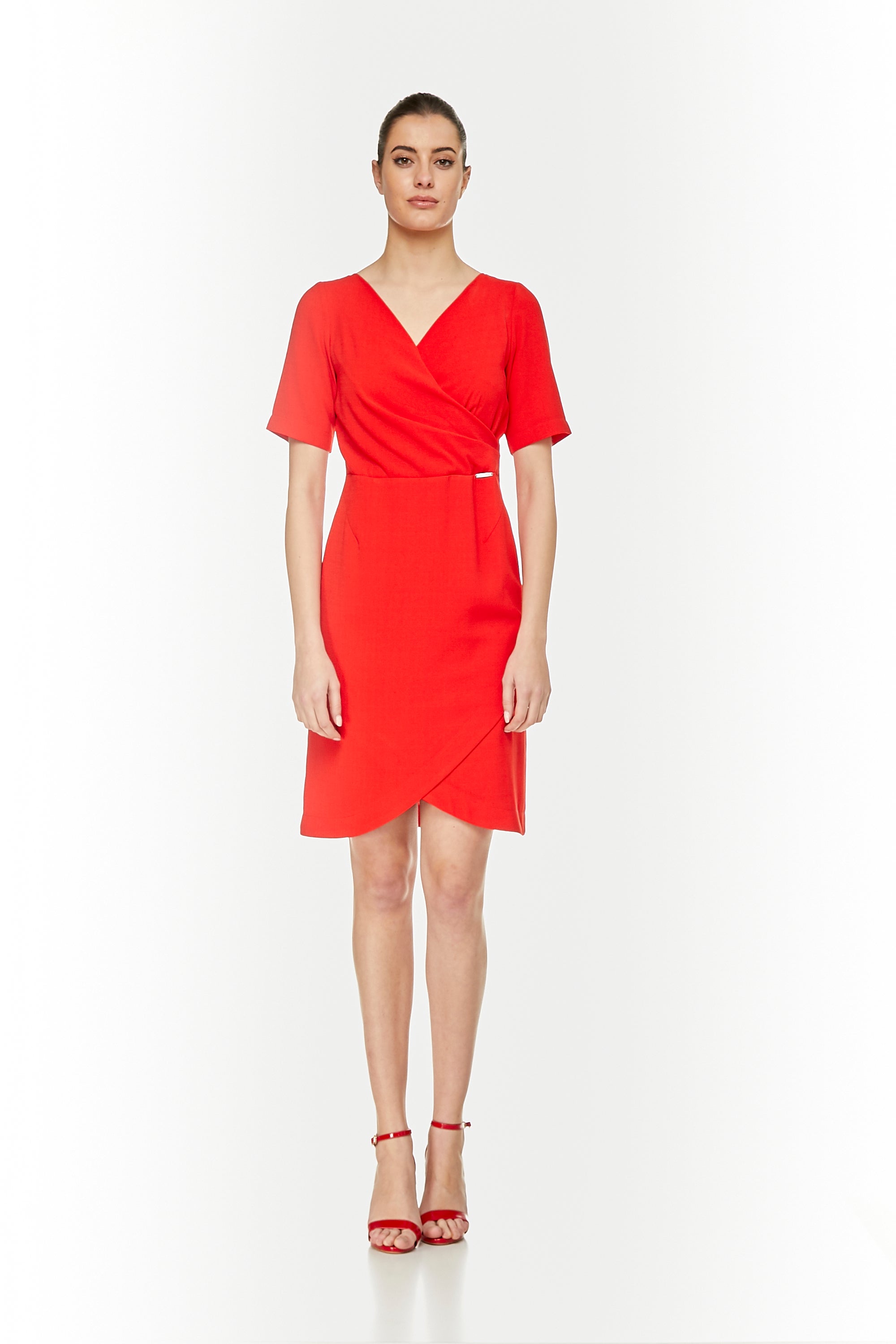 VESTIDO DRAPEADO Rojo