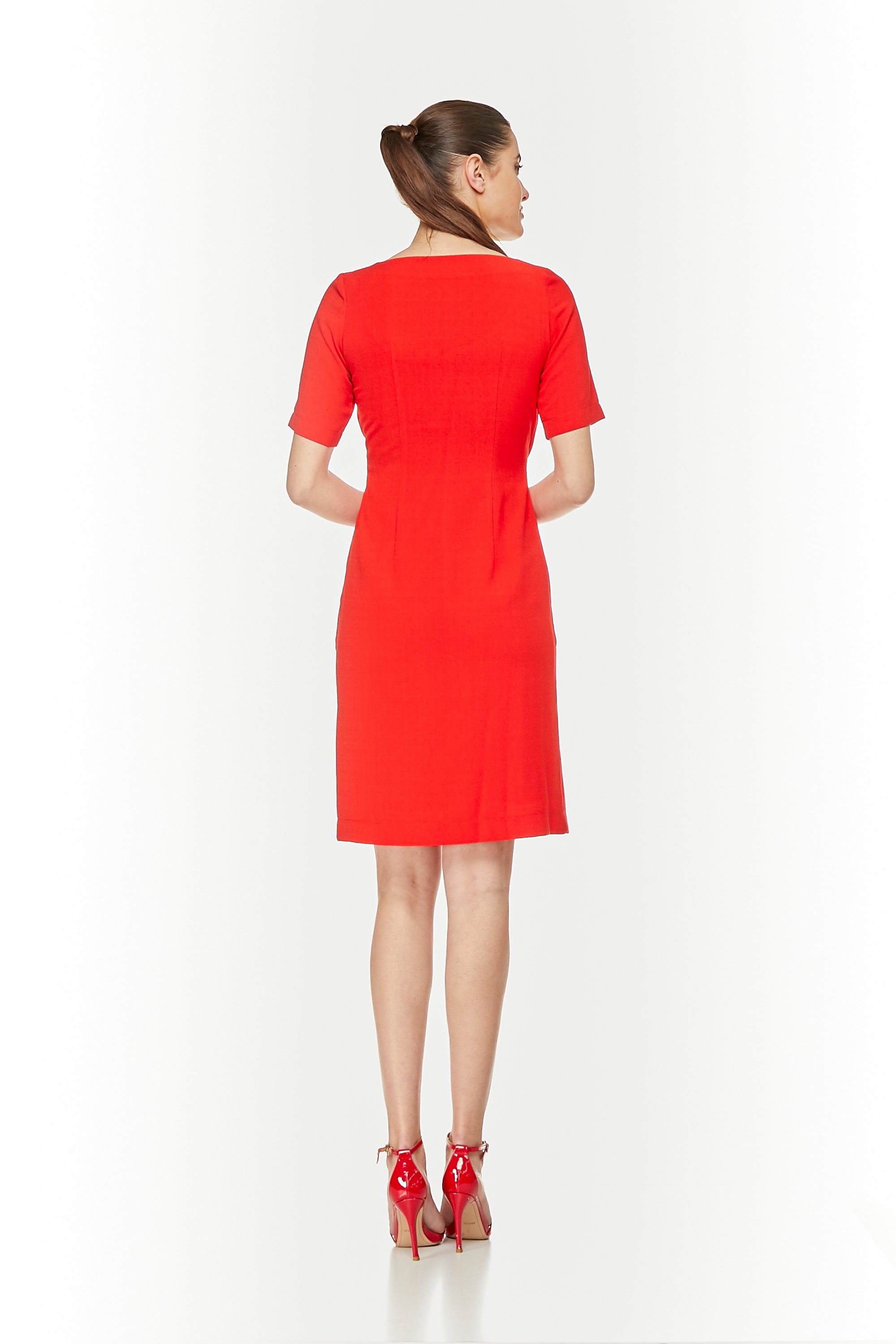 VESTIDO DRAPEADO Rojo