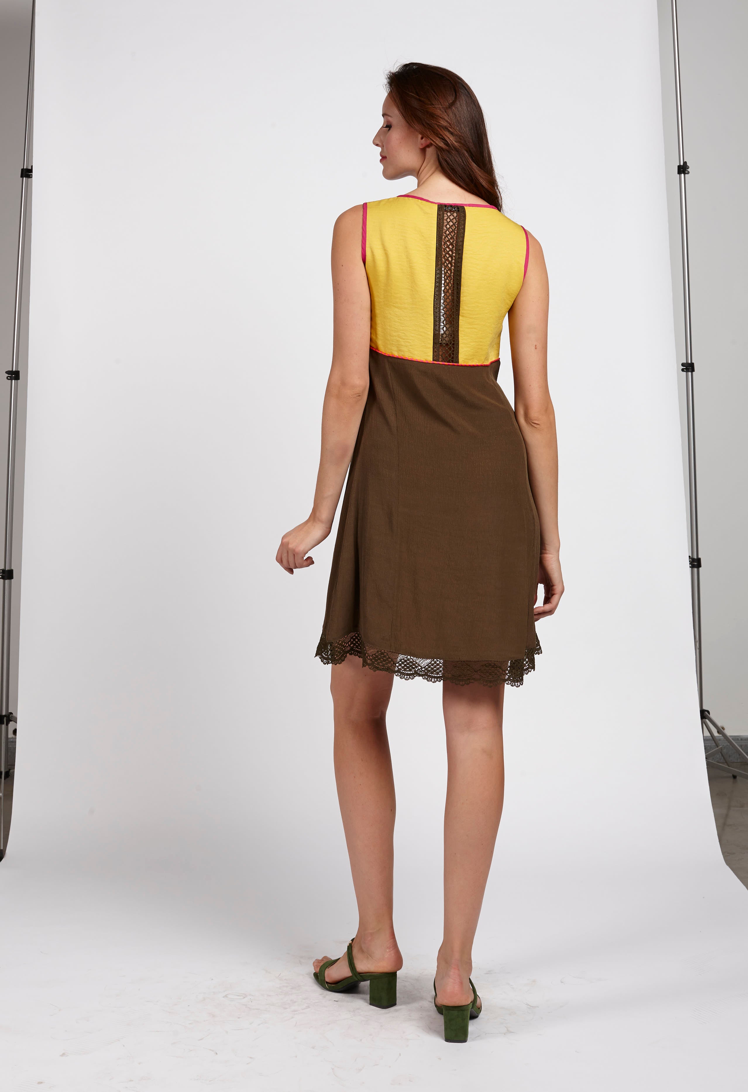 VESTIDO BAMBULA BORDADOS Kaki