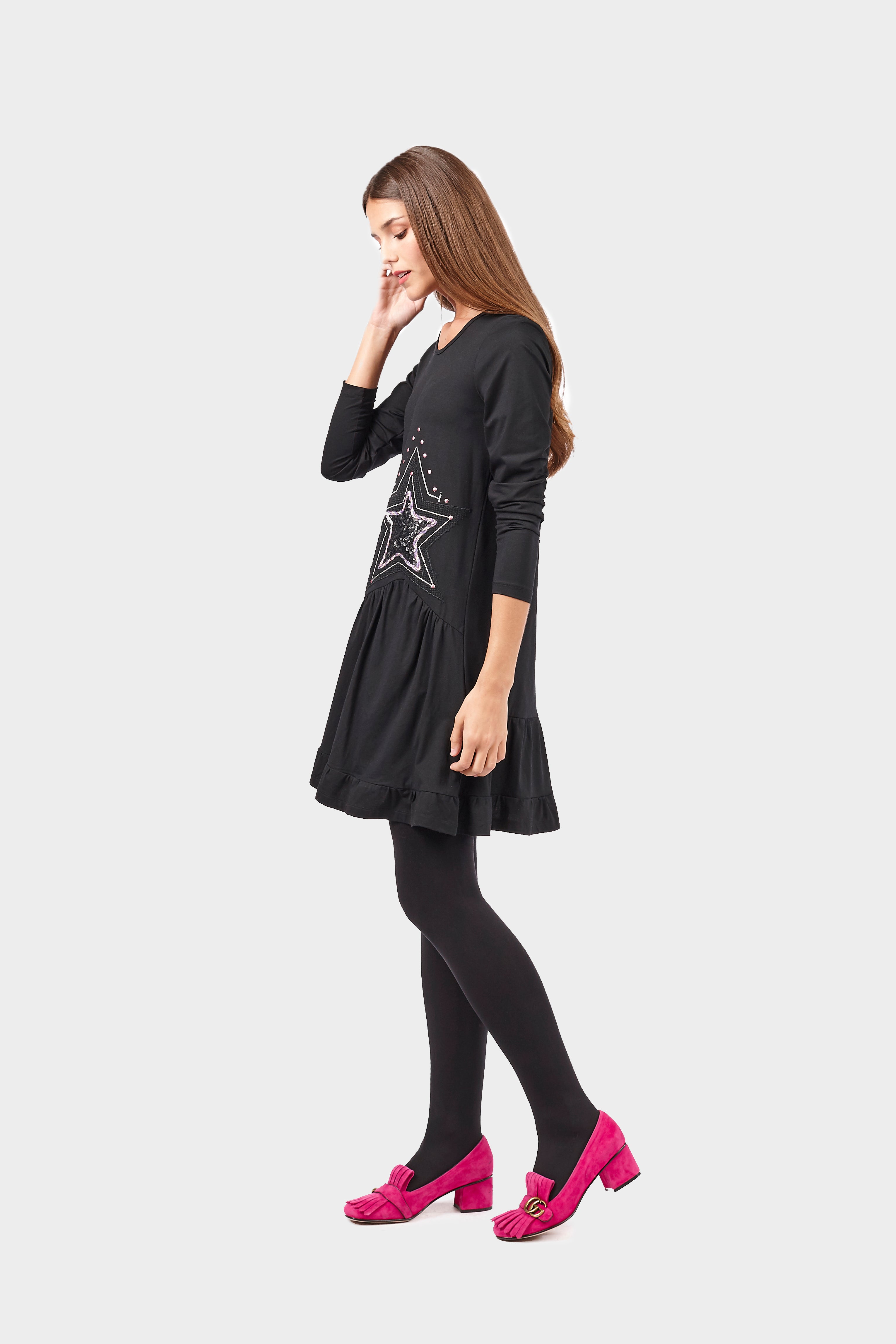 VESTIDO STAR KNIT Negro
