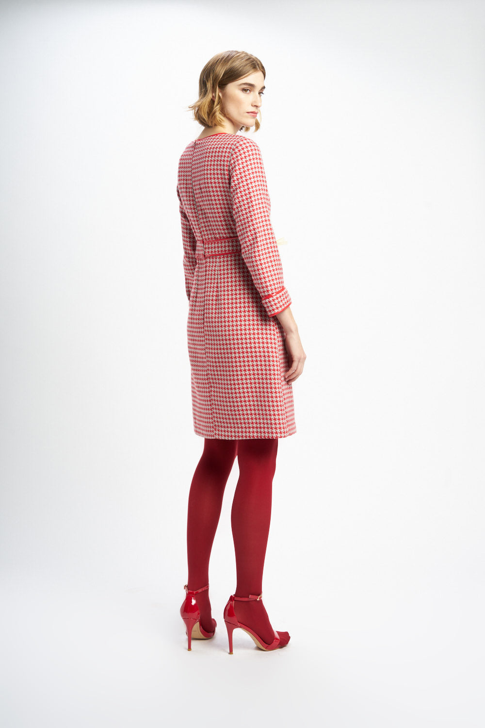VESTIDO BEIG and RED Rojo