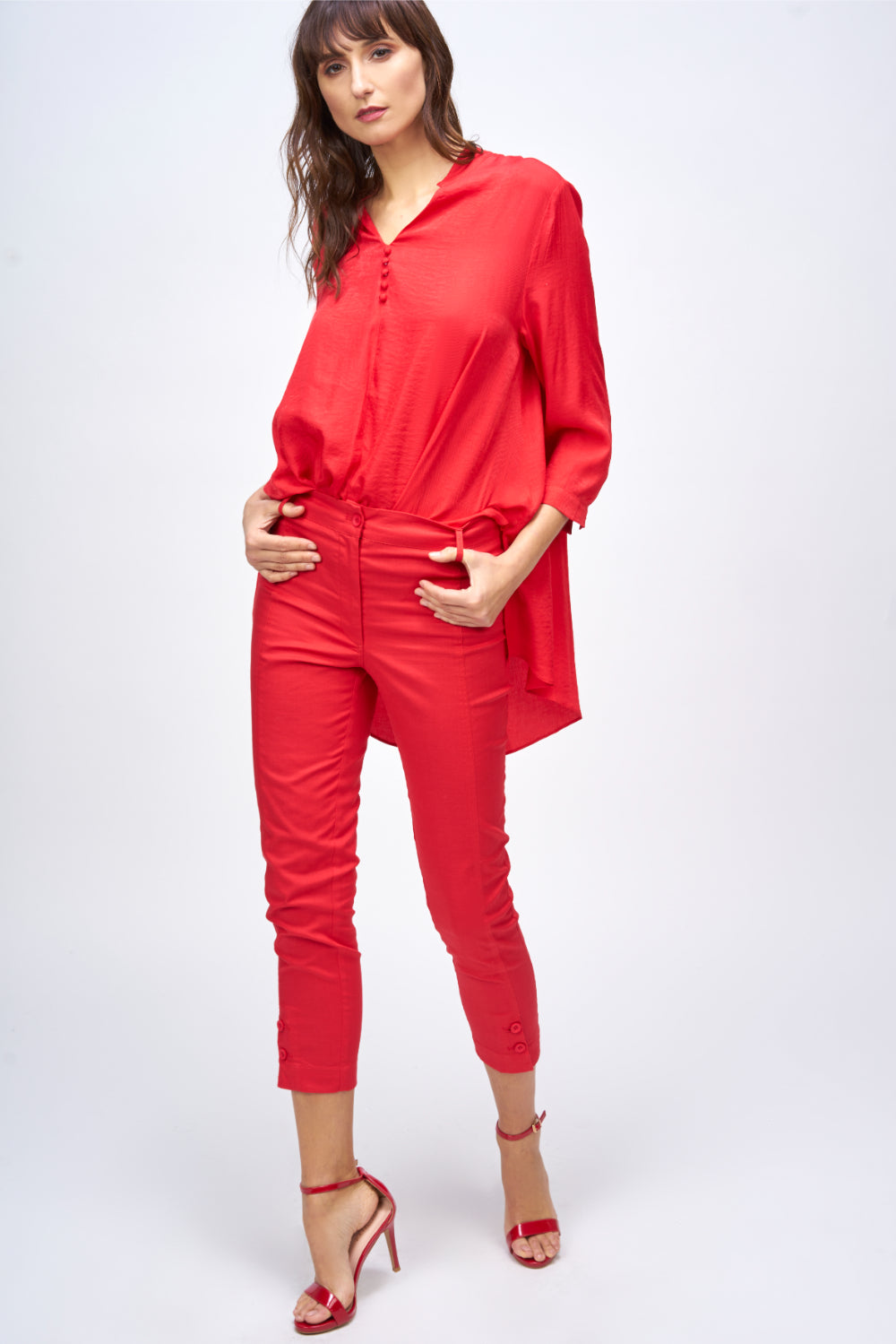 PANTALON PITILL CORTES Rojo