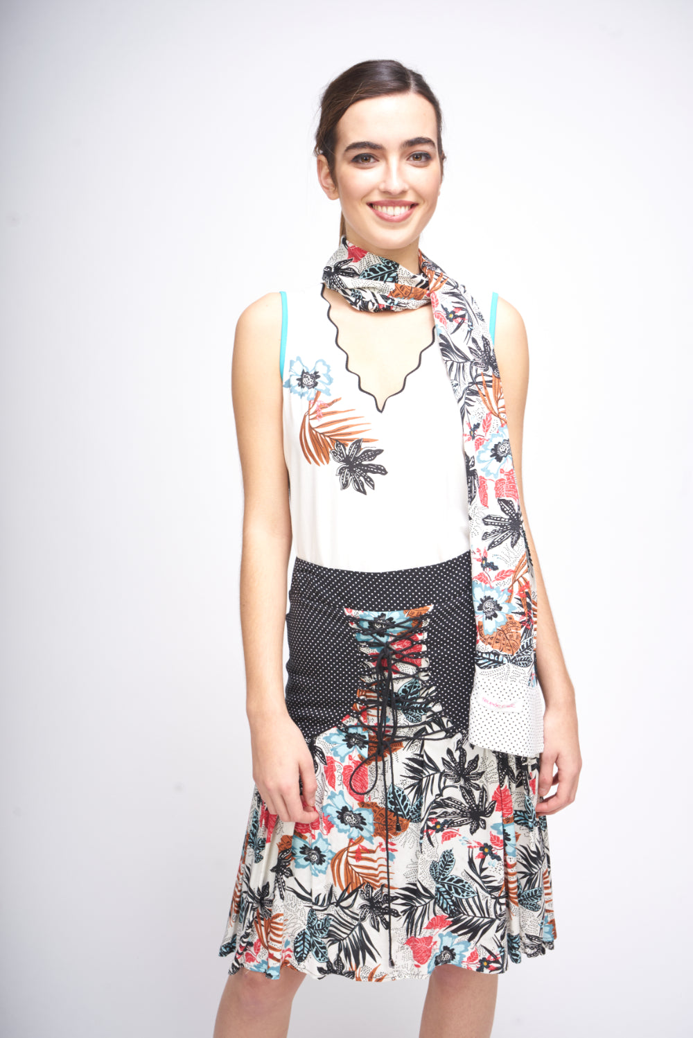 FALDA WHITE and PRINT Multicolor
