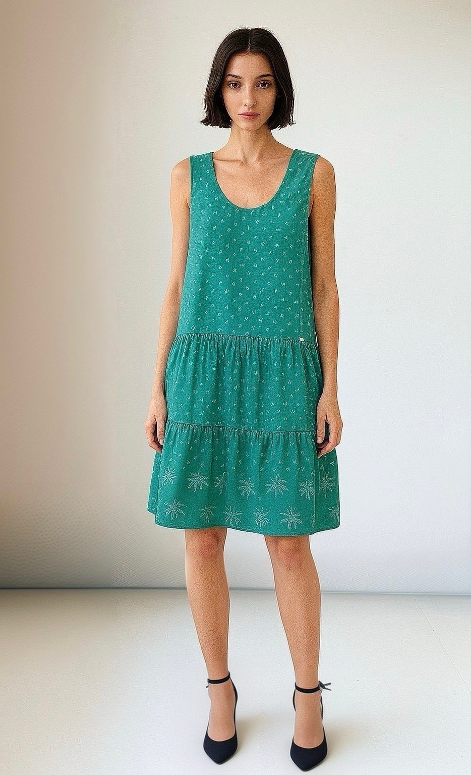 VESTIDO CORTO ROMANTIC CHIC Turquesa
